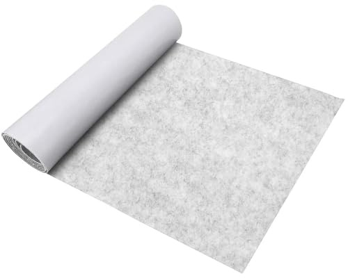 Gohytal Filz Selbstklebend Hellgrau 1mm, 40x220cm Selbstklebender Filz, Filzstoff Selbstklebend, Klebefilz, Filzstoff zum Kleben, Filzmatte Selbstklebender für DIY Auto Box Liner, Camper, Kfz, Möbel