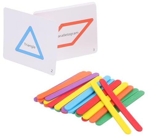 Abaodam Buntes Logikspiel Pädagogische Stäbchen Mit Karten Denkspielzeug Für Junge Mädchen Kreatives Pick-up Sticks Bastelset Sicheres Material Lernspielzeug Für Kleinkinder