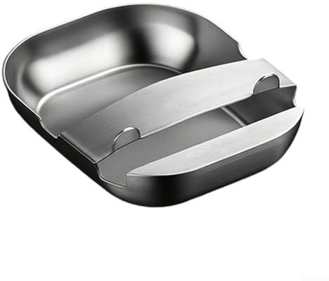 Porte-cuillère de cuisine, support de louche de cuisine, repose-cuillère en acier inoxydable, repose-cuillère avec bol profond pour la maison