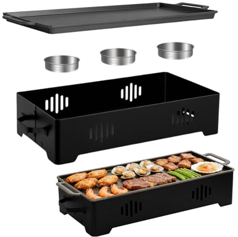 BBQ Warmhalteplatte, Fleischwarmhalter FüR Grillen, Warmhaltebehälter für Essen & Grillgut, Speisenwärmer für Grillabende, Aluminium Grill-Heizplatte Antihaft, Warmhaltebehälter für Grillparty
