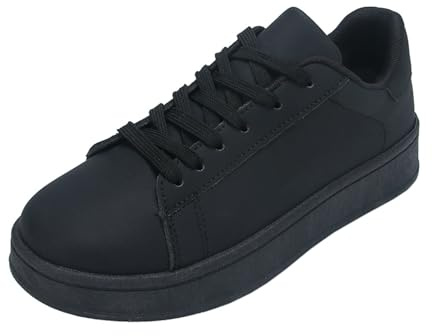 CEWIFO Scarpe Sportive Femminili Tradizionali con Lacci per Tempo Libero Sneakers Traspiranti in Mesh Stile Sportivo Elegante Adatte a Passeggiate estive e attività Outdoor (Black, 36)