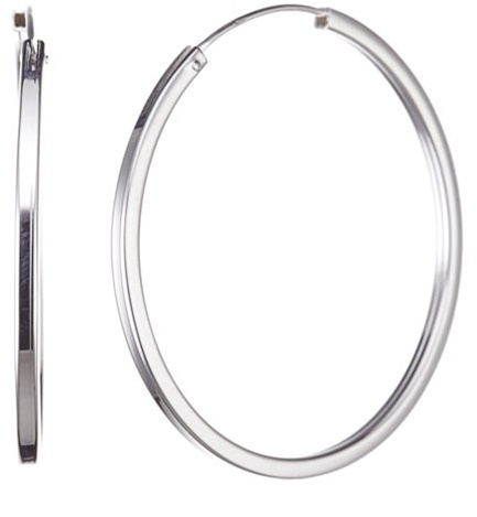 Vinani Creolen rund medium flexibel mit eckigen Kanten Sterling Silber 925 Ohrringe CMH