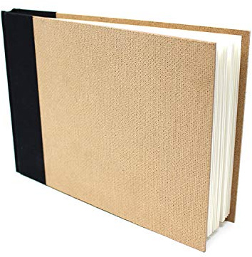 Artway Enviro - Carnet de croquis A5 à reliure cartonnée - Paysage - 92 côtés/46 pages de papier cartouche 170gsm recyclé - Carnet de croquis 100% recyclé, Blanc Cassé
