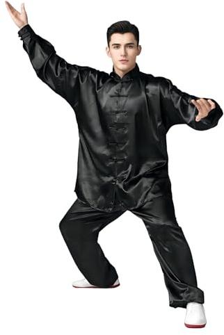 Andux Chinese Traditional Tai Chi Uniforms Kung Fu Clothing Unisex SS-TJF01 Black (S)