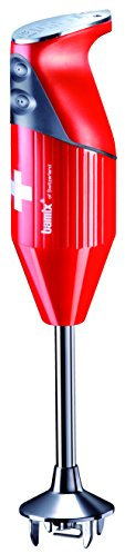 Bamix - SwissLine Rosso 200W Bundle Pack - Robot da Cucina Frullatore ad Immersione con 4 Lame e Accessori