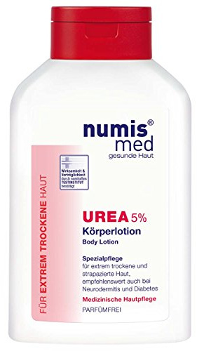numis med Körperlotion mit 5% Urea - Hautberuhigende Bodylotion | für extrem trockene, zu Juckreiz neigende Haut - vegane Hautpflege ohne Silikone, Parabene & Mineralöl - Lotion 6x 300 ml