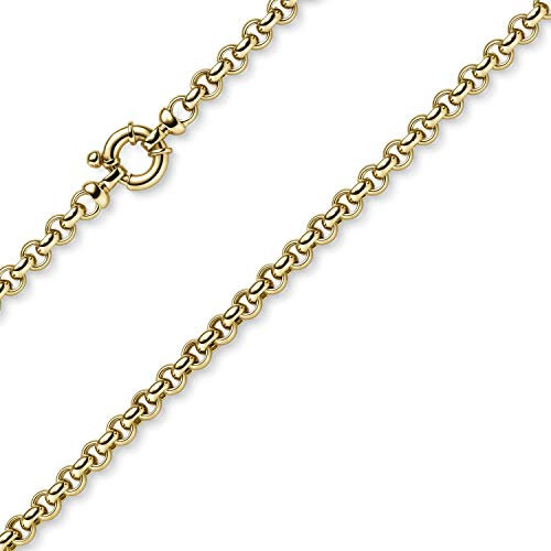 6mm Armband Erbskette aus 585 Gold Gelbgold Armschmuck Armkette, Unisex, 21cm