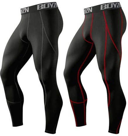 Boyzn Lot de 1 ou 2,3 pantalons de compression pour homme, sous-vêtements fonctionnels, leggings de sport, collants de course, collants de fitness, avec poches/sans poche, pour la course, le cyclisme