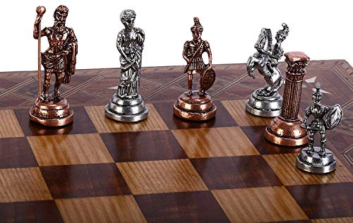 (Nur Schachfiguren) Antike Kupfer Römische Figuren Handgemachte Coole Schachfiguren König 2,8 (Board ist nicht enthalten)