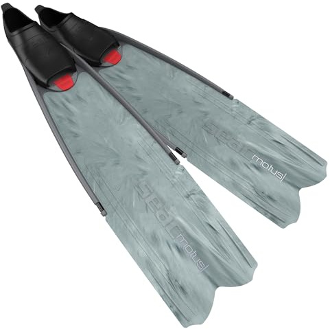 SEAC Motus Langen Flossen Fußteil, Ideal für Tauchen und Apnöetauchen, camo grau, 43/44