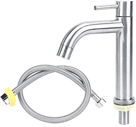 Grifo de agua de acero inoxidable, válvula de cerámica Núcleo de llave Tipo de grifo del lavabo Grifo monomando de lavabo con manguera Grifo para lavamanos sin plomo