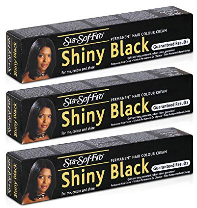 Sta Sof Fro Permanent Hair Color Cream, Shiny Black - Pack of 3