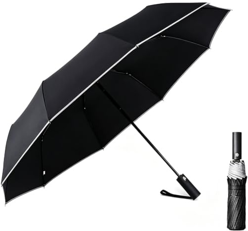 SWEETIME 210G UV-Schutz (50) Kompakter Mini-Regenschirm Sturmfest mit Auf-Zu-Automatik,Taschenschirm,ultraleicht Transportabel Schirm,kleiner Stabiler Faltbarer SchirmTasche,Teflonbeschichtung