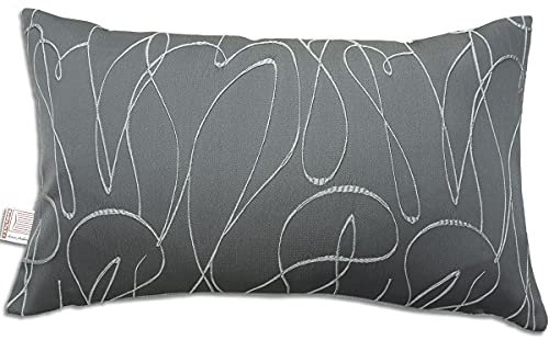 SeGaTeX home fashion Kissen Joran in grau-Silber mit Füllung 50 x 30 cm Dekokissen mit Effektstickerei passend zu Dekoserie Joran