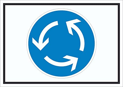 HB-Druck Schild Kreisverkehr Symbol A0 Rückseite selbstklebend