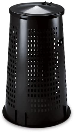 Tomaino Trespolo poubelle avec couvercle et porte-bag, 110 l (noir sans pédale)