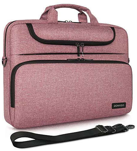 DOMISO Laptoptasche 14 Zoll Wasserdicht Laptop Tasche Aktentasche Schultertasche Notebooktasche für 14 Acer Aspire 1 Swift 3 / HP Stream 14 Pavilion 14 / Lenovo IdeaPad/Asus/Dell, Rosa＋Schwarz