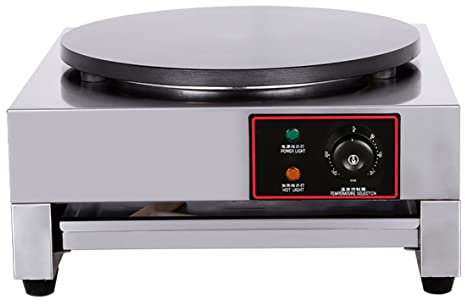 Crêpière électrique de 40 cm, grand diamètre 3000 W, plaque de cuisson électrique 50 ℃-300 ℃ à température réglable