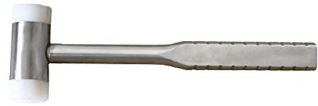 WEDO Edelstahl Nylonhammer Mit Flacher Griff，Rückschlagfreier Schonhammer，Korrosionsschutz，Rostfest,Umweltfreundlich,500g