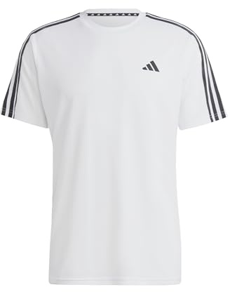Adidas Herren Train Essentials 3-Stripes Training Tee, White/Black, XL