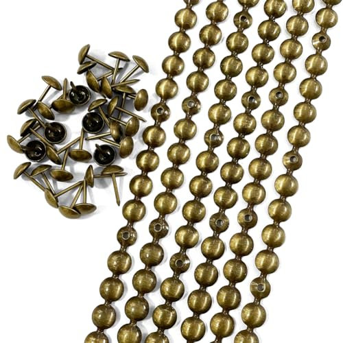 Let's Decorate 20 Meter Polsternägel, dekorative Nagelstreifen/Nagelkopfleisten, Polster-Sofa-Reißzwecken, passende Reißnägel, 9,5 mm Messing/20 m