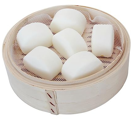 5 Stück Silikon Dämpfer Matte Dehydrator Blätter Antihaft Dampfer Mesh Pad Wiederverwendbare Dampfgarer Netz für Bambusdämpfer Reis Dim Sum (32CM/12.5 Zoll)