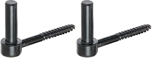 Alberts 306625 Kloben zum Einschrauben | J-Haken, mit angeschnittenem Gewinde | schwarzer Tauchlack | Dornmaß Ø14 mm | Länge 105 mm (Packung mit 2)