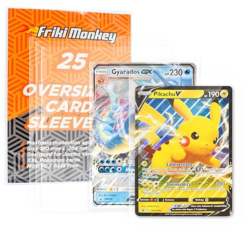 Sleeves XXL Kartenhüllen - 150 x 205 mm - 25 Stück für Pokemon XXL Promo Karten - Premium Hüllen