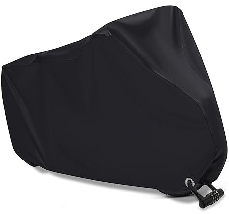 Minvoo Bicycle Protective Cover Bike Covers Rain Protection Sun Protection Anti-UV Dustproof Windproof with Keyhole Cover for Electric Bicycle Mountain Road Heavy Bicycle (Black)