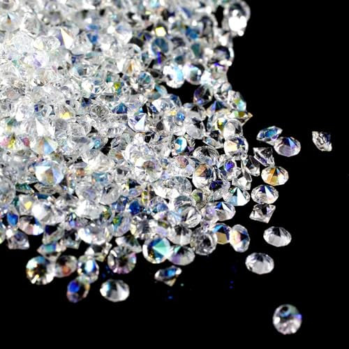Wekuw 4000 Stück Diamonds 3MM Dekosteine Diamantene Hochzeit Deko Diamanten Streudeko Diamanten Plastik Diamanten Deko Kristalle Streudeko Geeignet für Tischdekoration, Hochzeit, Vasenfüller