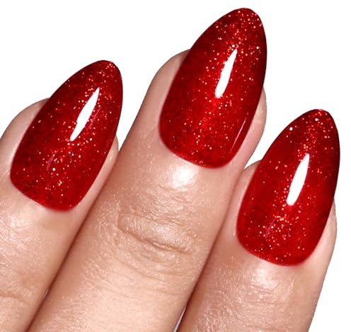 Imtiti Glitter Gel 15 ML Rot Soak Off LED UV Nagellack Nail Polish DIY Maniküre Kit für Frauen und Mädchen