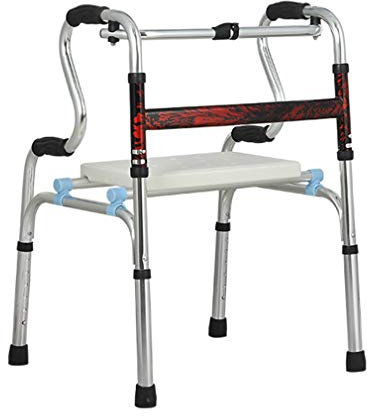 Mobilitäts-Walker Badezimmer-Duschstuhl mit gepolstertem Sitz, leichter Aluminium-Roller, faltbar, für ältere Menschen, Erwachsene, bariatrisch, Gehgestell, rutschfester Ständer, verstellbare Höhe
