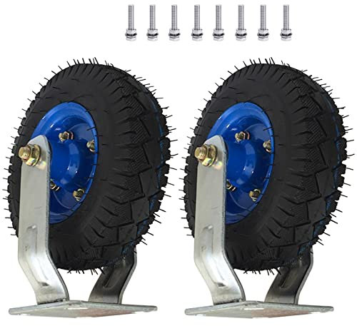Lenkrollen, 200 mm, 250 mm, pneumatische Lenkrollen, Industrierad mit Bremse, 2 Stück, robustes, pannensicheres Rad, keine Beschädigung des Bodens, leicht, für Werkzeugwagen mit 770 lbs Last