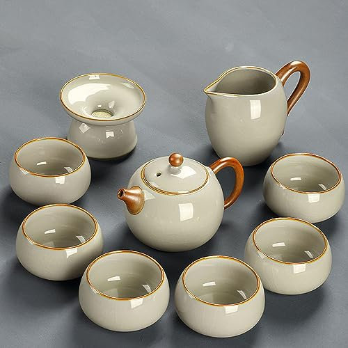 XaEjNzwDT teteras para te Tetera marroqui uego de Cafe Tetera de cerámica para Oficina en casa, Juego de té RU Kiln Kung Fu(Color:G,Size:)