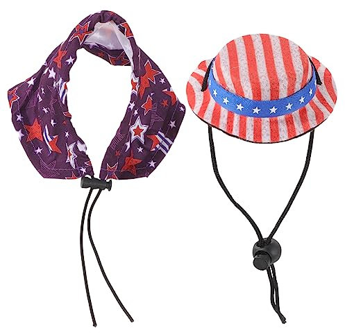 BESPORTBLE 3sätze Nationalfeiertag Haustier Kostüm Hut Und Sternen-Cloak Für Hamster Chinchilla Lustige Und Patriotische Outfit Für Feiern Und Fotos Für Kleine Tiere