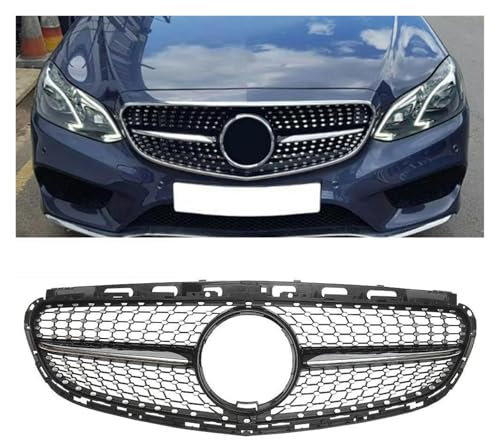 GOINTDJD Kühlergrill Für Benz Für E-Klasse W212 E250 E300 2014-2016 Auto Frontstoßstange Mesh Facelift Diamant Silber Schwarz Nieren Kühlergrill (Schwarz)