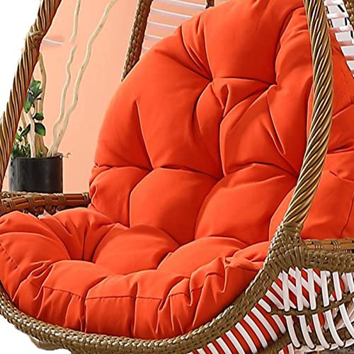 VDLLQYN Korb Stuhlmatte Ersatzkissen for Hängeschaukeln for Gartenmöbel, großes Kissen for Hängesesselschaukel, Hängesesselkissen(Orange)