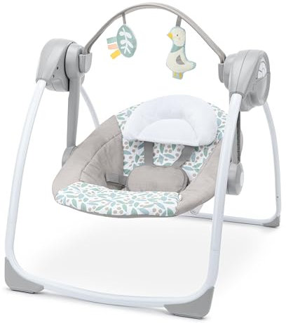 Ingenuity Comfort 2 Go Tragbare Babyschaukel - Endless Bloom - 6 Geschwindigkeiten - 10 Melodien - 2 Spielzeuge - 0-9M