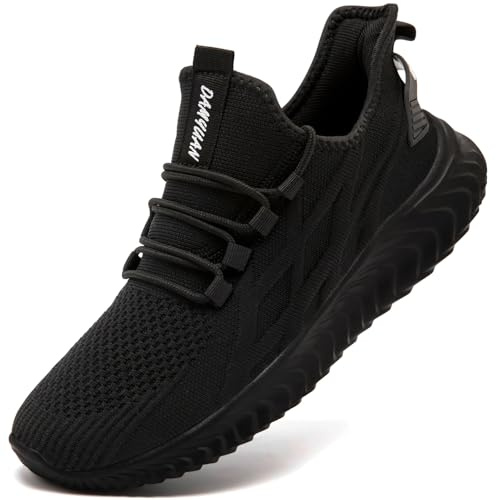 ZMBCYG Scarpe da ginnastica da donna, scarpe da ginnastica leggere, per il tempo libero, traspiranti, antiscivolo, A nero, 38 EU