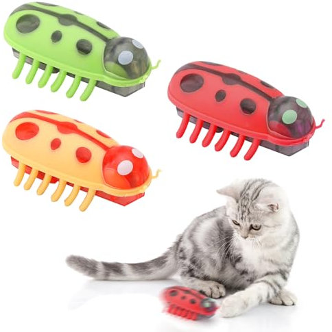 TNSLAND Pack of 3 Electric Cat Toy, Mini Cat Toy, Mouse Cockroach Game, Cat Toy Kittens, Funny Insect Game, Interactive Toy for Dogs and Cats