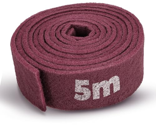 Schleifvlies Rolle 5m x 100mm - Korn 240 - Schleiffleece/Schleifpad für Holz, Metall, Edelstahl, Edelstahl - Schleifschwamm für professionelle Anwendungen