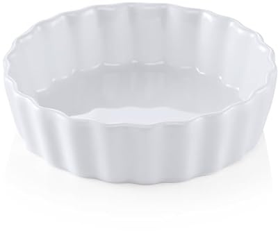12x Tortenform Ø 10 cm weiß, Porzellan Tarteform