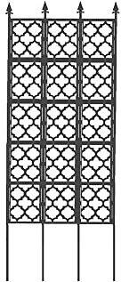 Cadre d'escalade de jardin noir de 269,2 cm de haut pour plantes grimpantes, écran de décoration murale en métal pour rose, clématite, lierre