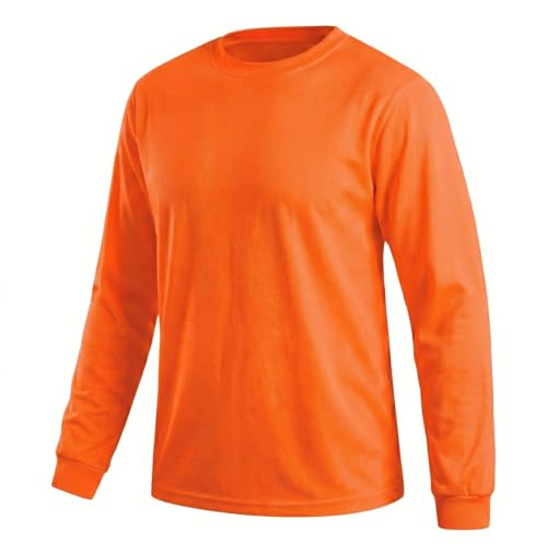 HYCOPROT Chemise de Sécurité Haute Visibilité à Manches Longues, Protection Solaire T-Shirt Respirant Chemises de Travail pour Hommes et Femmes
