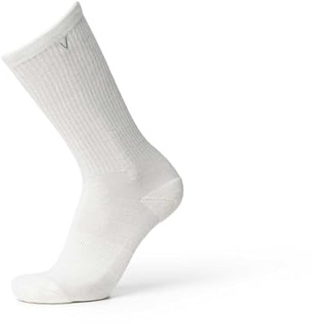 Velites Chaussettes longues en laine mérinos - Confort, protection et performance pour l'entraînement et par temps froid - Respirantes, anti-frottements et thermorégulatrices, blanc, L