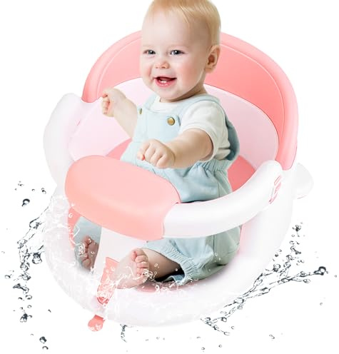Sghtil Sièges de bain pour bébés assis, chaise de avec ventouses | Chaise de douche au design ouvert avec tapis antidérapant, fournitures de salle de bain