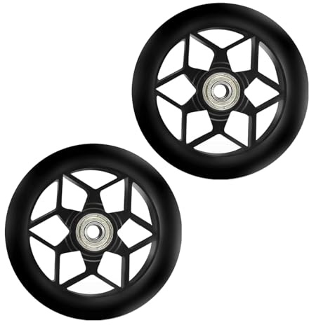 2 Stück Stunt Scooter Rollen mit ABEC-9 Lager, 110mm Scooter Ersatzräder räder, für meisten Stuntscooter und Kickscooter (Schwarz)