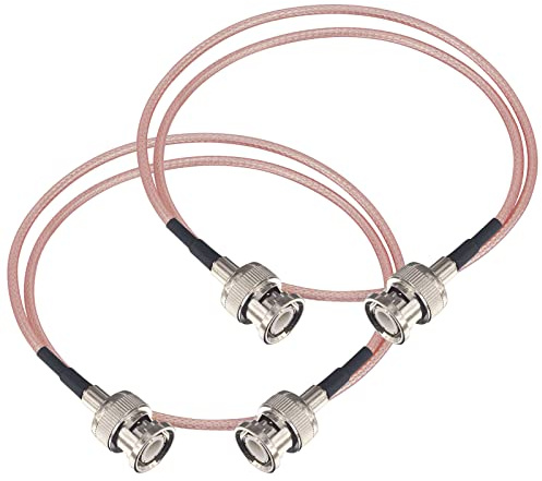 Boobrie 50CM BNC Cable Male to Male 50ohms BNC Extension Cable RG316 Coaxial Pigtail HD-SDI CB Radio Antenna for CCTV DVR Video Signals Antenna Portable Amateur Radio Scanner Pack of 2