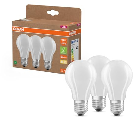 Osram LED-Lampe Classic A100 Filament 7,2W 827, 2700K warmweiß, E27, matt, 1521 lm, 50.000h, Klasse A