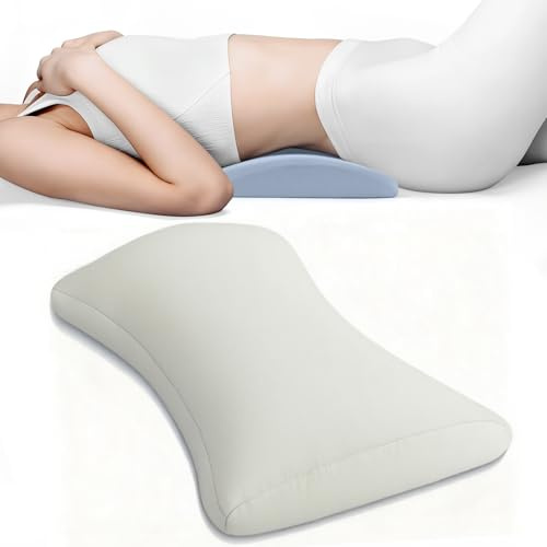HASA zone Almohada lumbar de espuma viscoelástica para cama para alivio de la espalda, cojín lumbar para la cintura, cojín lumbar para los lados, la espalda y el estómago, gris